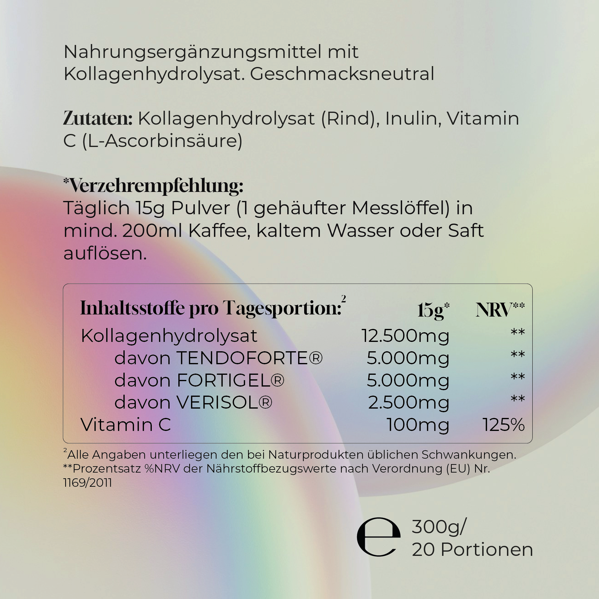 Kollagen-Peptide mit Vitamin C
